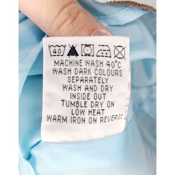 Mini Boden blue corduroy tank dress with brown polka dots 5-6 year Large Buttons - Picture 7 of 7